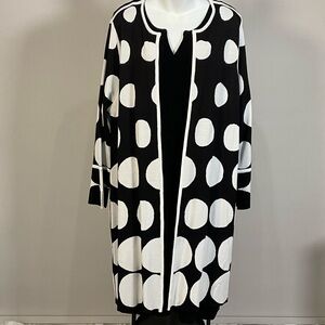 Chico's Cardigan Size 2  Black and White Polka Dot